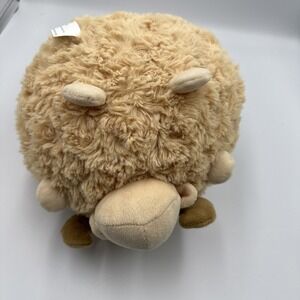 Way To Celebrate Easter 10" Ram Sheep Round Plush Cream Blond Swirl Fur